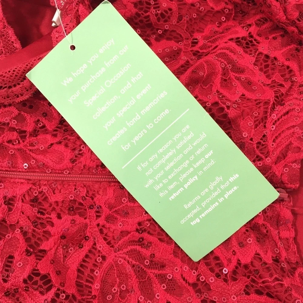 My Michelle Red Lace Sequin Crop Top 11